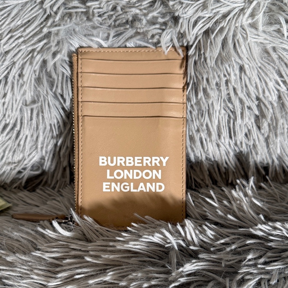 Burberry Beige Card Holder with White Logo
